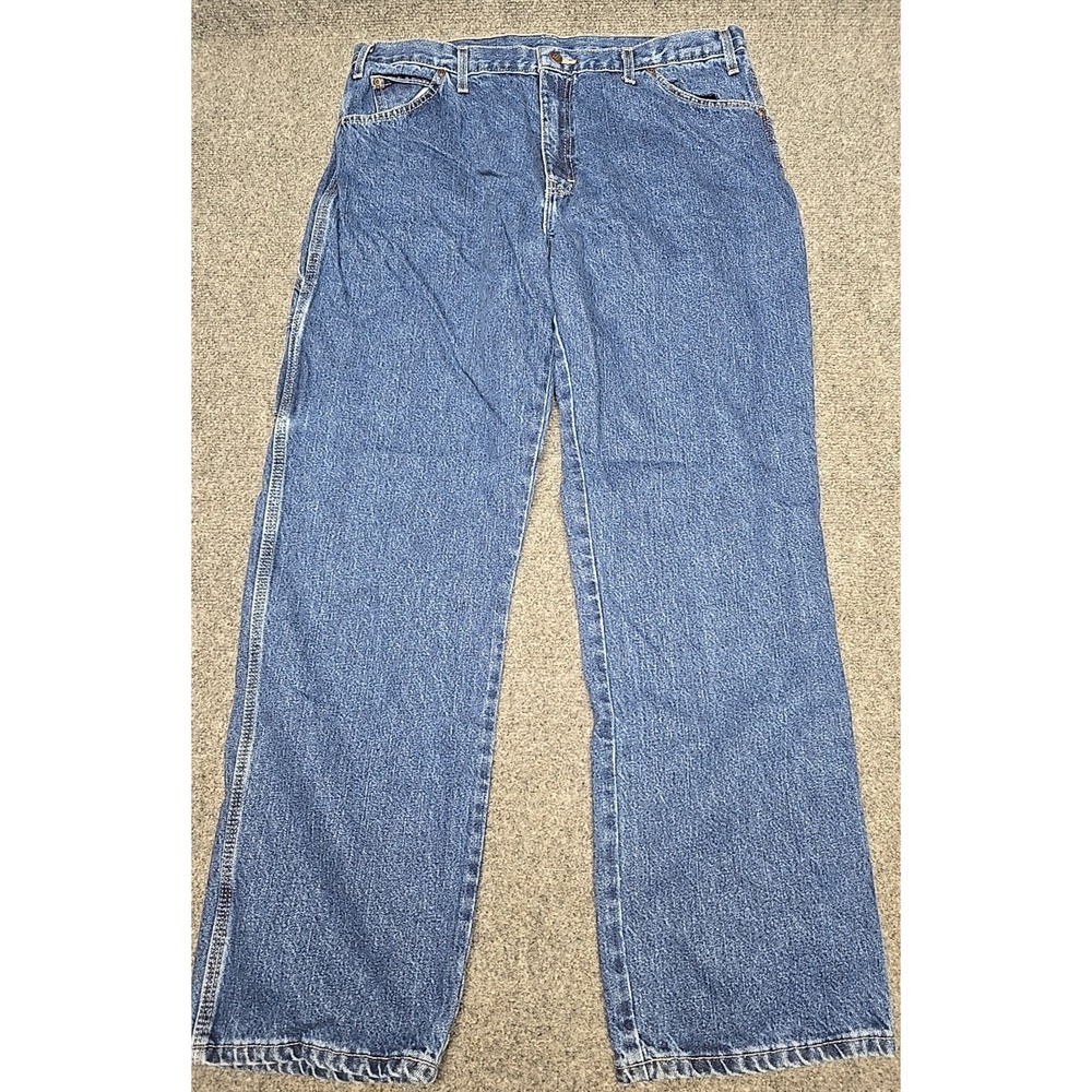 Dickies Carpenter Jeans Mens 38/32 Medium Wash All Cotton 5 Pocket Design